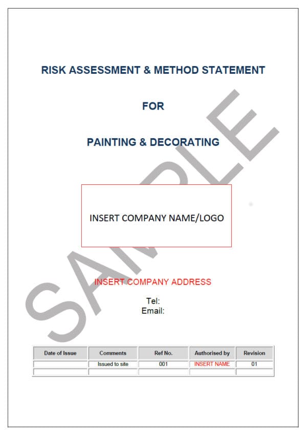 Painting & Decorating Risk Assessment & Method Statement