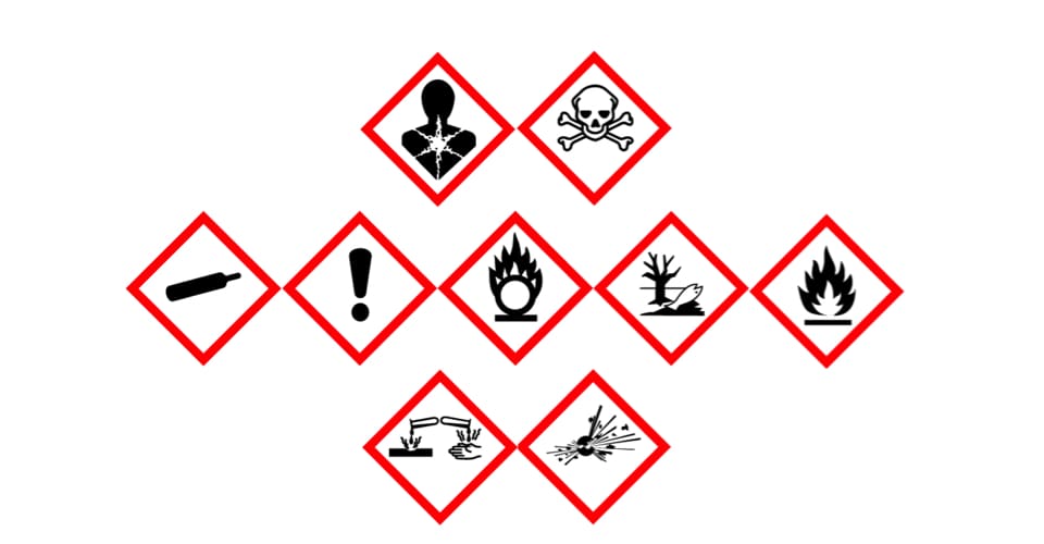 New style COSHH hazard labeling