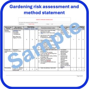 Gardening Service Risk Assessment Method Statement