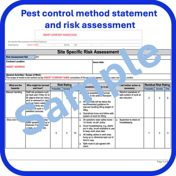 Pest control method statement