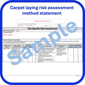 Carpet laying risk assessment method statement