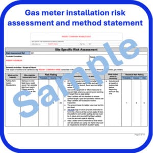 gas meter installation risk assessment and method statement