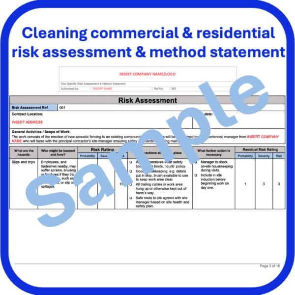 Acoustic fencing risk assessment method statement