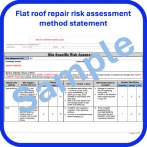 Flat roof repair risk assessment method statement