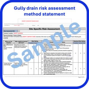 Gully drain clearance risk assessment method statement