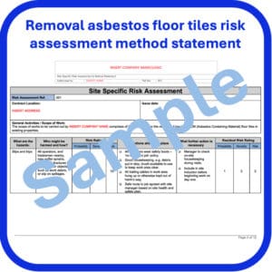 Removal asbestos floor tiles risk assessment method statement