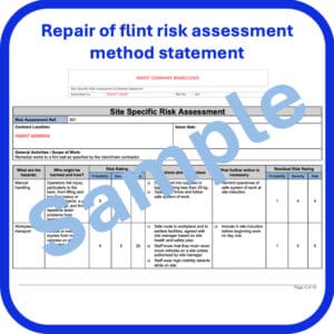 Repair of flint wall risk assessment method statement