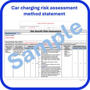 installation of a car charging station risk assessment method statement