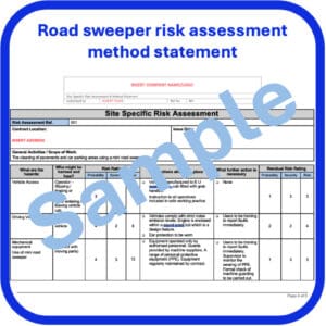 Road sweeper risk assessment method statement