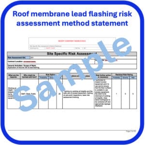 Roof membrane lead flashing risk assessment method statement