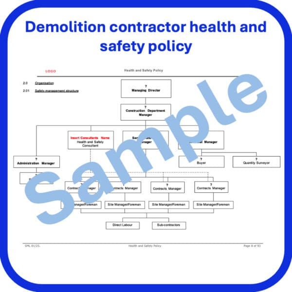 Demolition health and safety policy