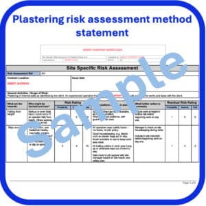 Plastering risk assessment method statement