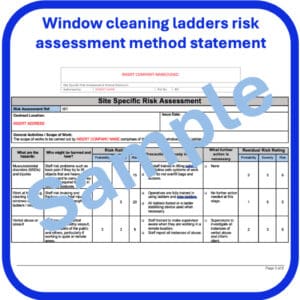 Window cleaning ladder risk assessment method statement